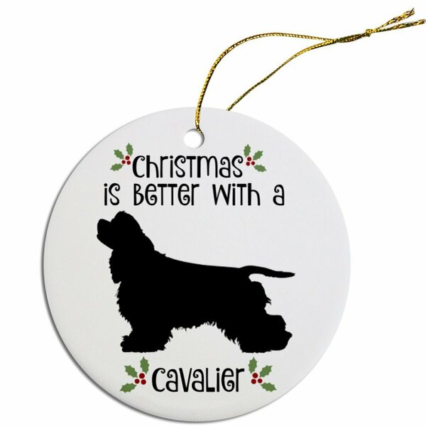 Mirage Pet Products Round Breed Specific Christmas Ornament Cavalier ORN-R-B23